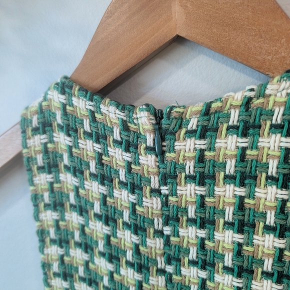 Zara Checkered Green and Cream Dress - Picture 4 of 10